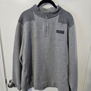 Mens Vineyard Vines Shep Shirt Heather Gray Quarter Zip